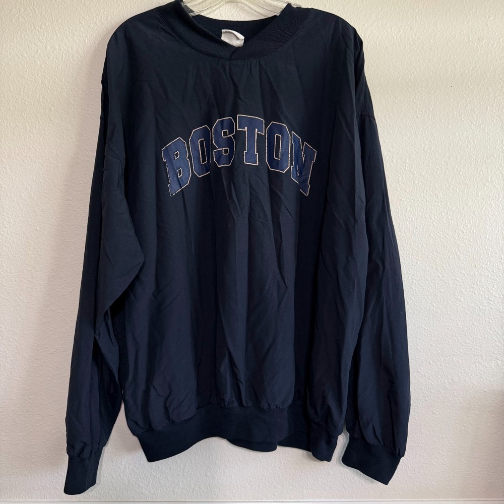 Vintage Boston‎ University Acadia Windbreaker Mens XL Navy Blue Nylon Y2K